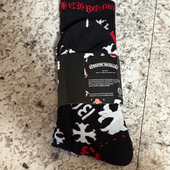 Chrome Hearts Black and Red Patterned Socks - Picture 2 of 4